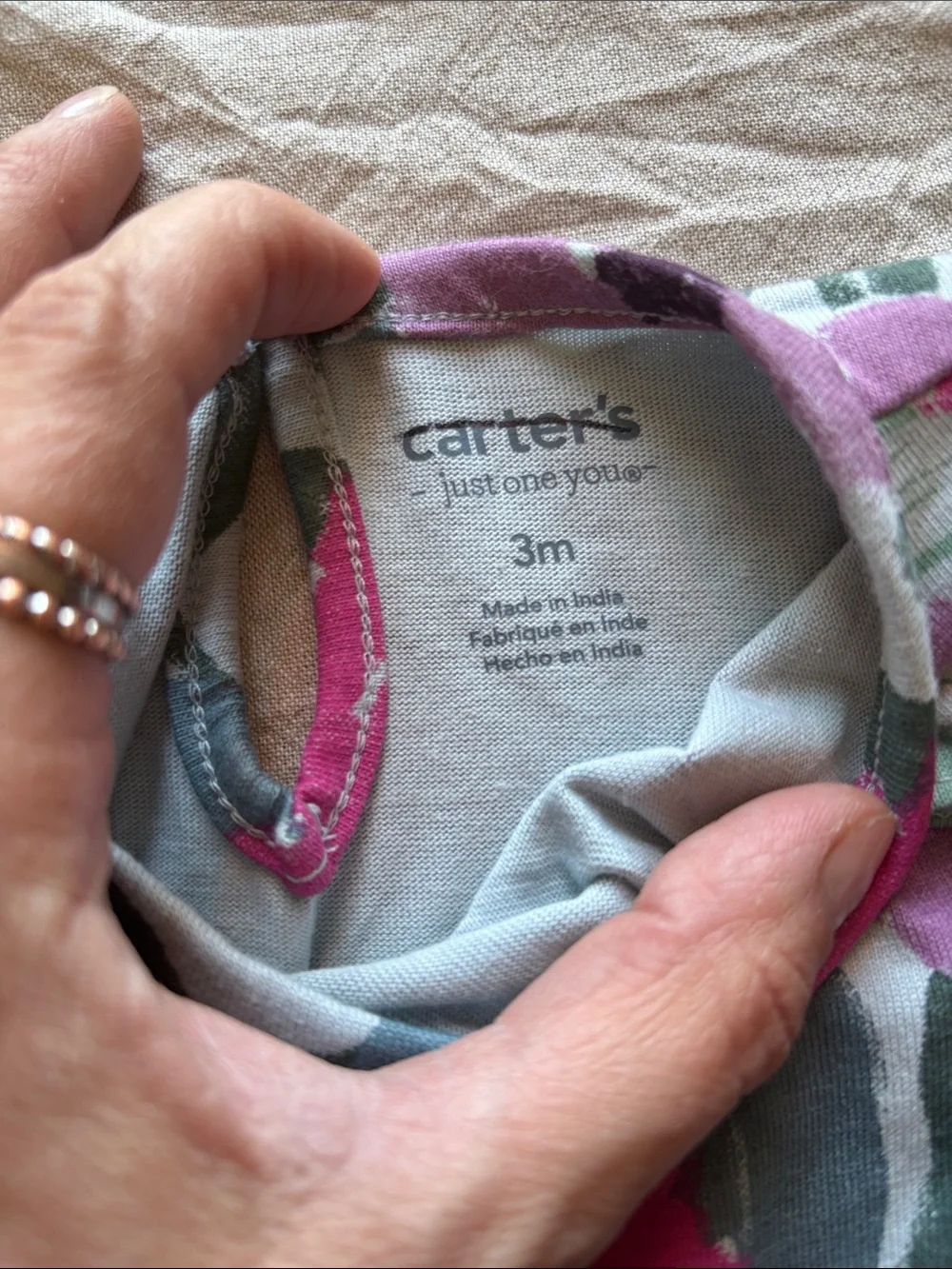 Carter's Gorgeous Floral Long-Sleeve Footie in Pink and Purple